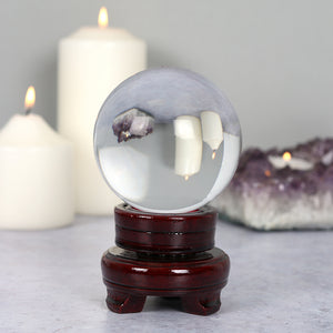 8CM CRYSTAL BALL WITH BASE