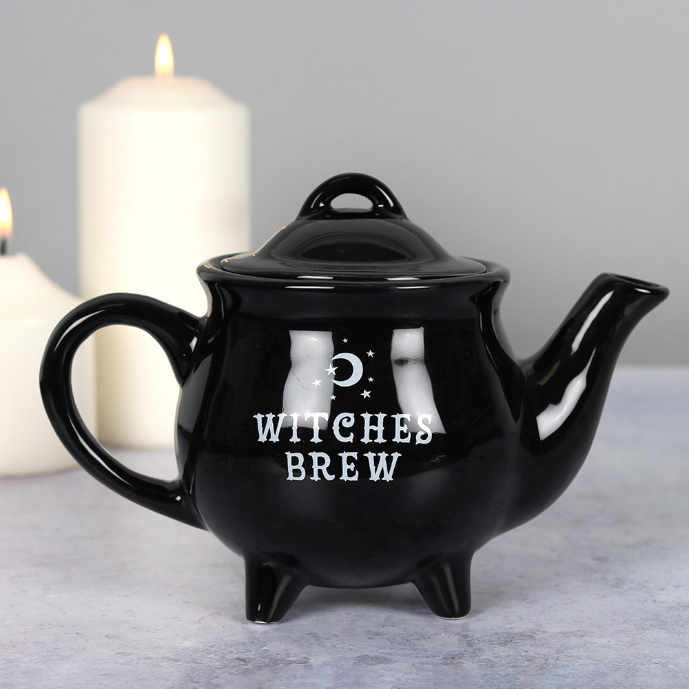 WITCHES BREW BLACK CERAMIC TEA POT