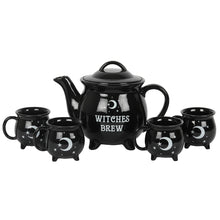 Load image into Gallery viewer, Witches Brew Ceramic Cauldron Tea Set
