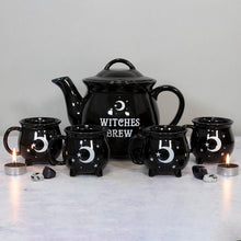 Load image into Gallery viewer, Witches Brew Ceramic Cauldron Tea Set
