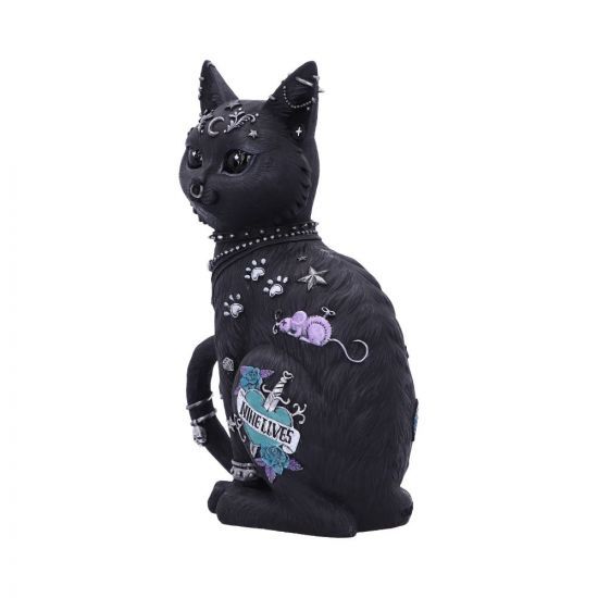 Nemesis Now Bad to The Bone Cat Figurine, Black, 22cm