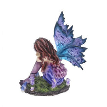 Load image into Gallery viewer, Akina Purple Blue Floral Fairy Ornament 10cm
