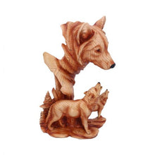 Load image into Gallery viewer, Natural Song Howling Wolves Wood Effect Bust 31cm
