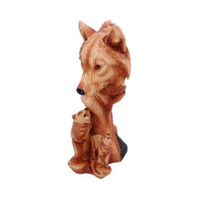 Load image into Gallery viewer, Natural Song Howling Wolves Wood Effect Bust 31cm
