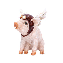 Load image into Gallery viewer, When Pigs Fly 15.5cm Winged Pilot Pig Ornament
